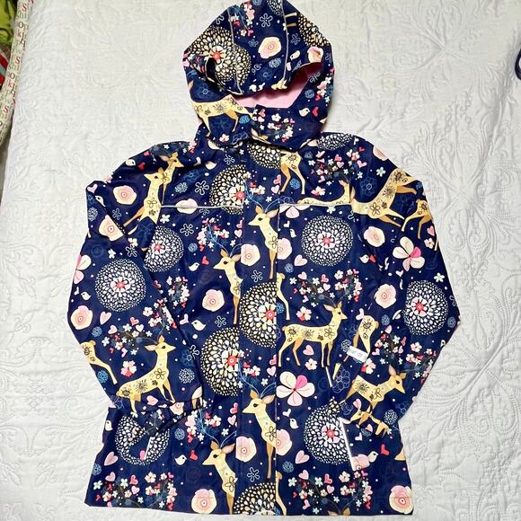 NWT Resogaa Fleece Lined Rain Jacket with Hood Size 140 - Picture 2 of 8